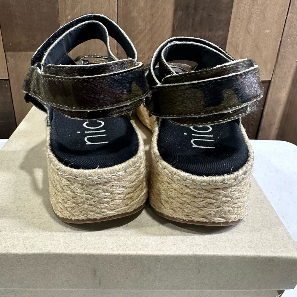 Nicole camouflage strap closure Platform Sandals SIZE 8 brown green tan NEW - Picture 7 of 8